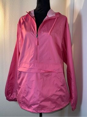 Women's Pink Half-Zip Windbreaker Jacket